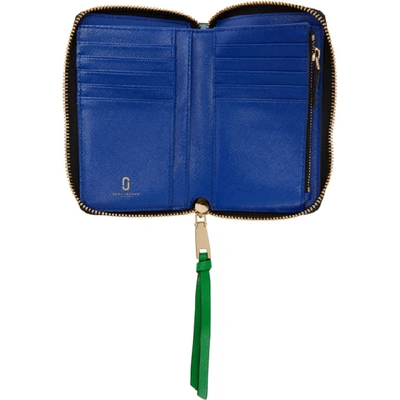 Shop Marc Jacobs Blue Small Snapshot Standard Continental Wallet In 456 Mistybl