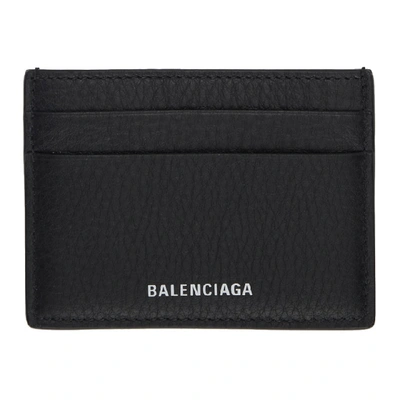 Shop Balenciaga Black Logo Everyday Card Holder In 1000 Black