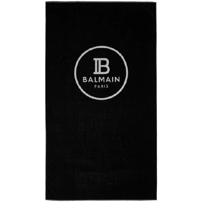 Shop Balmain Black Logo Towel