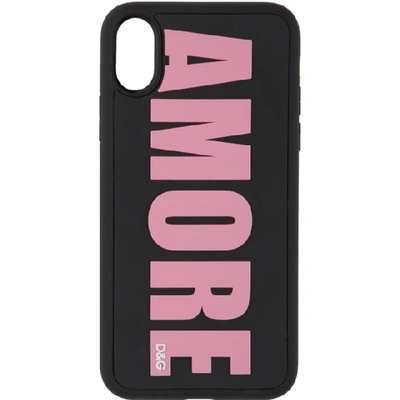 DOLCE AND GABBANA 黑色“AMORE” IPHONE X 手机壳