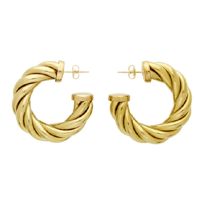 Shop Laura Lombardi Gold Large Spira Hoop Earrings
