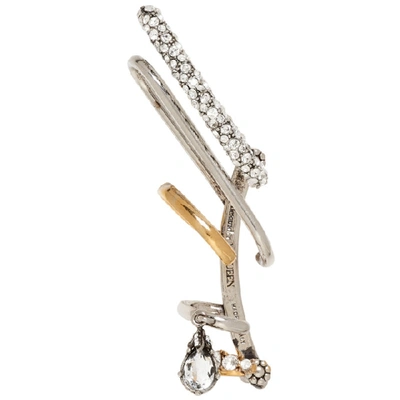 Shop Alexander Mcqueen Gold And Silver Jewelled Ear Cuff In 1297 Multi