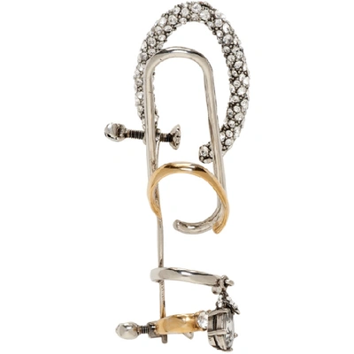 Shop Alexander Mcqueen Gold And Silver Jewelled Ear Cuff In 1297 Multi