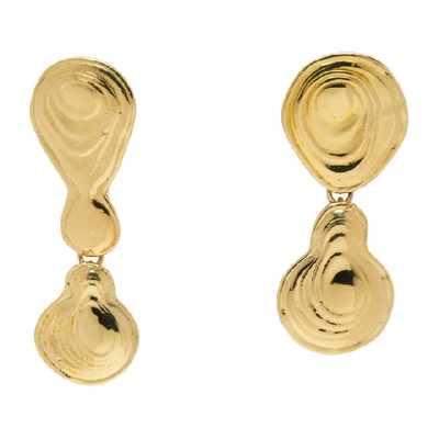 Shop Leigh Miller Gold Double Drop Earrings In Brass