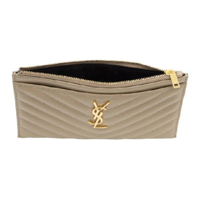 Shop Saint Laurent Taupe Monogramme Bill Pouch In 1722 Taupe