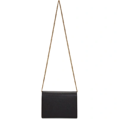 Shop Saint Laurent Black Cassandra Chain Wallet Bag