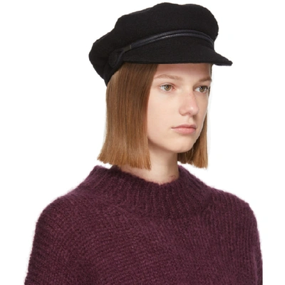 Shop Maison Michel Black New Abby Sailor Cap