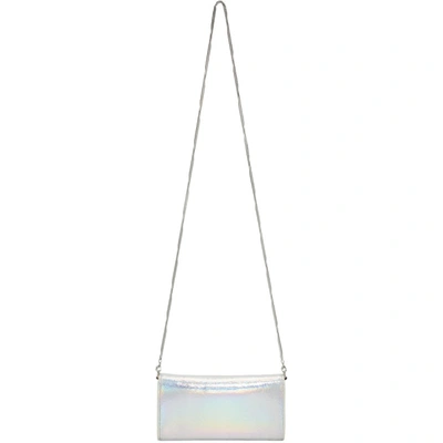 Shop Mm6 Maison Margiela Silver Chain Wallet Bag In T1003 White