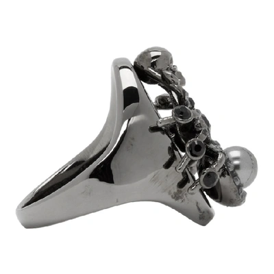 Shop Alexander Mcqueen Gunmetal Spider Ring In 3510 0995