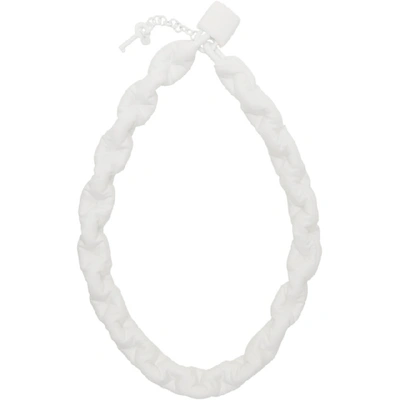 Shop Mm6 Maison Margiela White Chain Necklace In 100 White