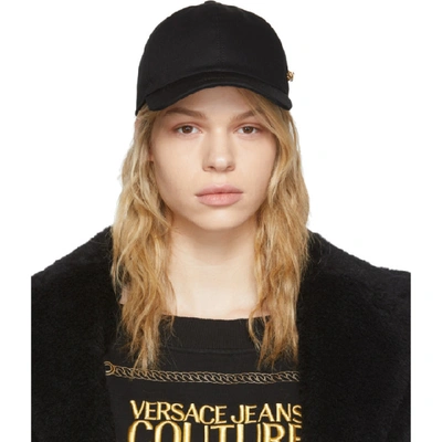 Shop Versace Black Safety Pin Cap In A008 Black