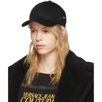 Shop Versace Black Safety Pin Cap In A008 Black