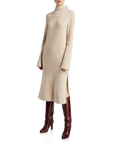 Shop The Row Moa Wool-cashmere Sweater Dress In Beige