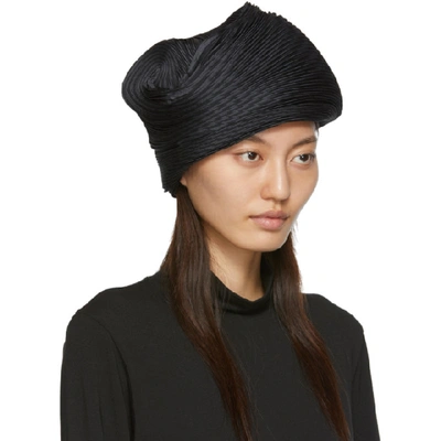 Shop Issey Miyake Black Orbit Pleats Beanie