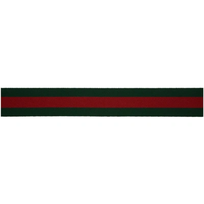 Shop Gucci Green And Red Torchon Gg Elastic Belt In 8460 Green