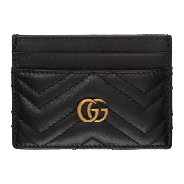 Gucci Black Gg Marmont 2.0 Card Holder ModeSens
