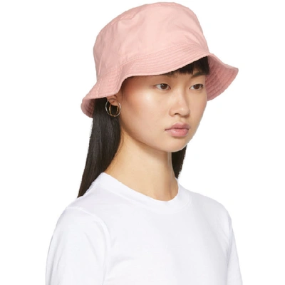 Shop Acne Studios Pink Patch Bucket Hat In Blush Pink