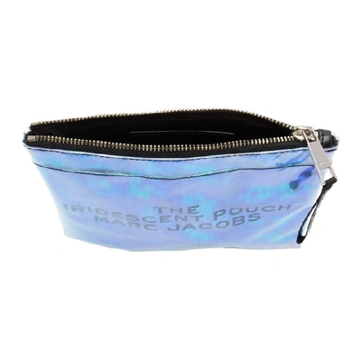 Shop Marc Jacobs Blue The Iridescent Flat Pouch In 468 Blueice