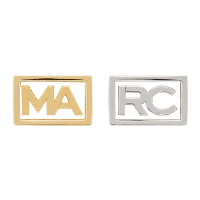 Shop Marc Jacobs Gold And Silver Marc Two Finger Ring Set