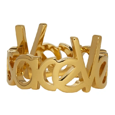 Shop Versace Gold Logo Ring