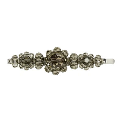 Shop Simone Rocha Grey Large Flower Hair Clip In Smoke