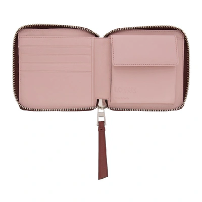Shop Loewe Red And Pink Puzzle Square Zip Wallet In 6948 Wine/p