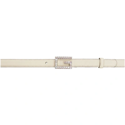 Shop Gucci White Square G Madelyn Belt In 9071 White