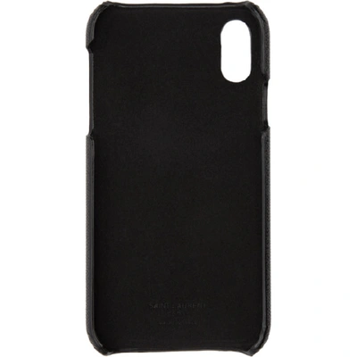 Shop Saint Laurent Black Leather Ring Iphone Xr Case In 1000 Black