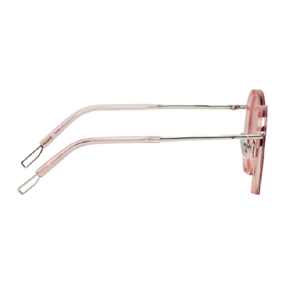 Shop Gentle Monster Pink And Silver Ollie Sunglasses