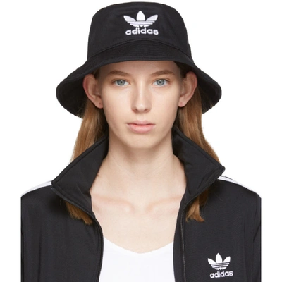 Shop Adidas Originals Black Adicolor Bucket Hat