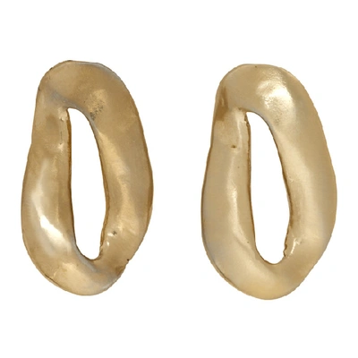 Shop Marni Gold Chain Earrings In 00n29 Palla