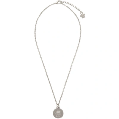 Shop Versace Silver Medusa Pendant Necklace In D00p Silver