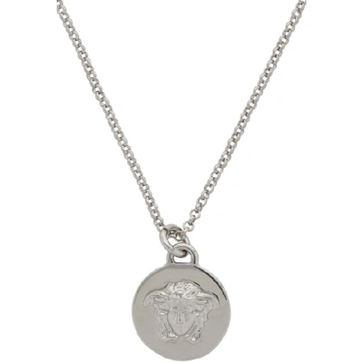 Shop Versace Silver Medusa Pendant Necklace In D00p Silver