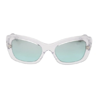 Shop Prada White Postcard Sunglasses