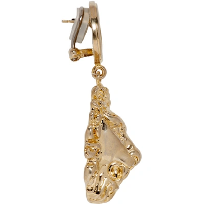 Shop Gucci Gold Lion Head Earrings In 0720 Oro