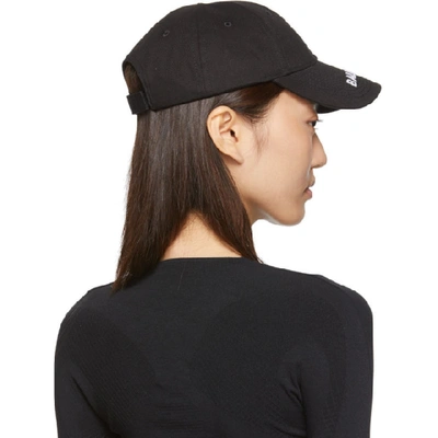 Shop Balenciaga Black Logo Cap In 1077 Blk Wh