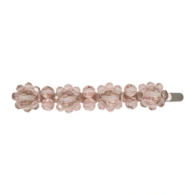Shop Simone Rocha Pink Crystal Flower Hair Clip