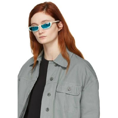 Shop Acne Studios Off-white Agar Sunglasses