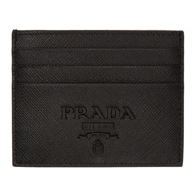 Shop Prada Black Monochrome Card Holder In F0002 Black