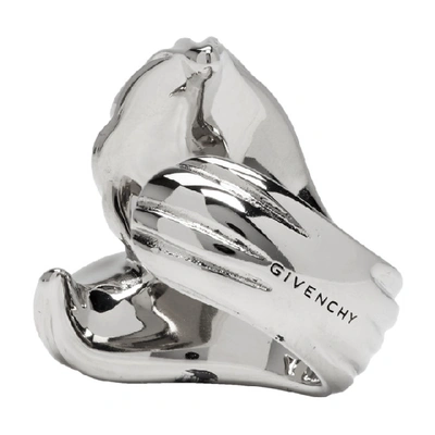 Shop Givenchy Silver Eclipse Ring In 040 Silver