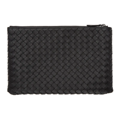 Shop Bottega Veneta Black Intrecciato Biletto Pouch