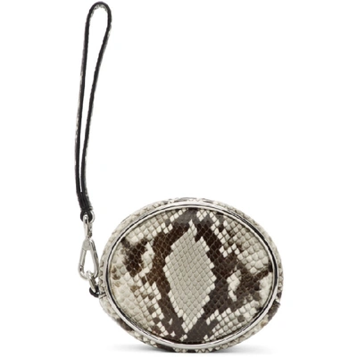 Shop Alexander Wang Black And White Snake Halo Wristlet Pouch In 920 Roccia