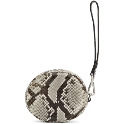 Shop Alexander Wang Black And White Snake Halo Wristlet Pouch In 920 Roccia