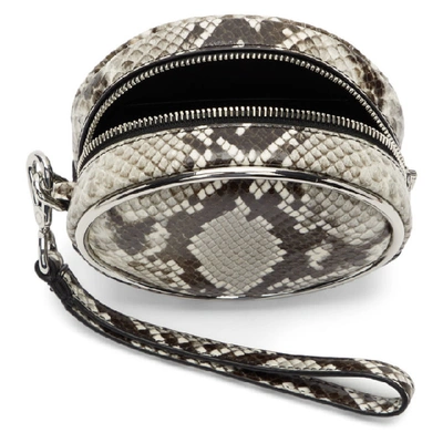 Shop Alexander Wang Black And White Snake Halo Wristlet Pouch In 920 Roccia