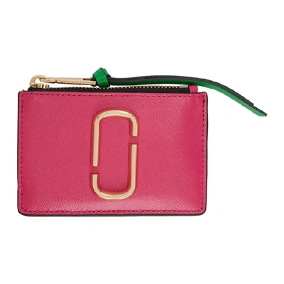 Shop Marc Jacobs Pink Snapshot Top Zip Multi Card Holder In 952 Divapnk