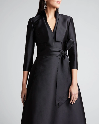 Carolina Herrera Icon Mikado Bolero Jacket In Black