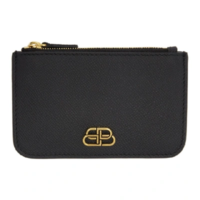 Shop Balenciaga Black Bb Zip Keychain Wallet In 1000 Black