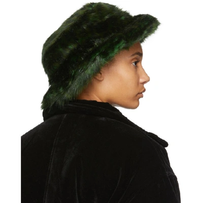 Shop Opening Ceremony Green Leopard Faux Fur Hat In 0002 Black