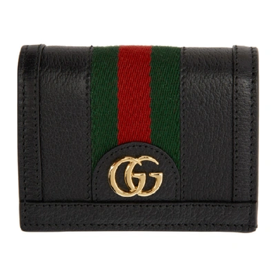 Shop Gucci Black Ophidia Card Case Wallet In 1060 Black