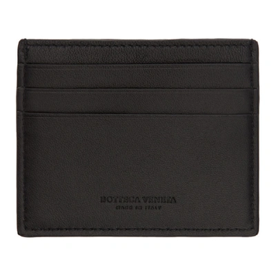 Shop Bottega Veneta Black Macro Intrecciato Card Holder In 1086 Black